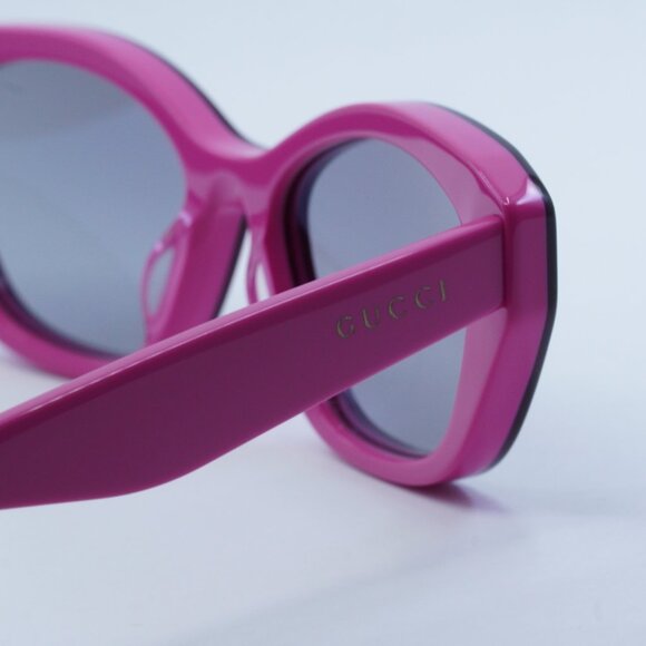 Gucci GG1638S 003 Sunglasses Burgundy/Fuchsia Cat Eye Frame, Pink Lenses - Picture 7 of 11